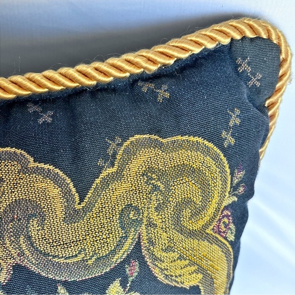 Ornate Embroidered Square Throw Pillow Floral Sparrow - Picture 4 of 6